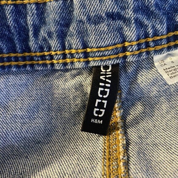 H&M Divided Jean Skirt Full Button Front Size 6 Align - Picture 4 of 5
